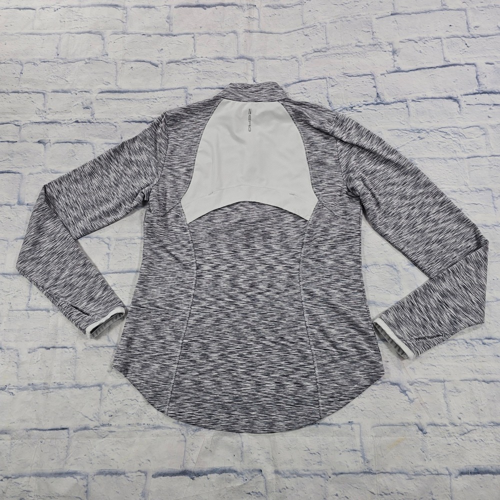 Zero Restriction Pullover WOMENS M Grey Space Dye 1/4 Zip Funky Buddha Thumbhole - Picture 10 of 12